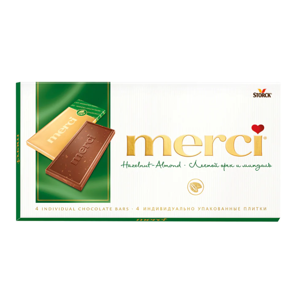 Конфеты "Merci", 100 г, с дробленым лесным орехом и миндалем