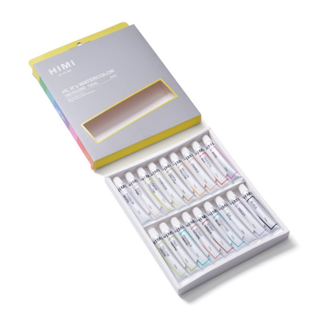 Краски акварельные "Himi Miya", 18 цветов, тубы - 8