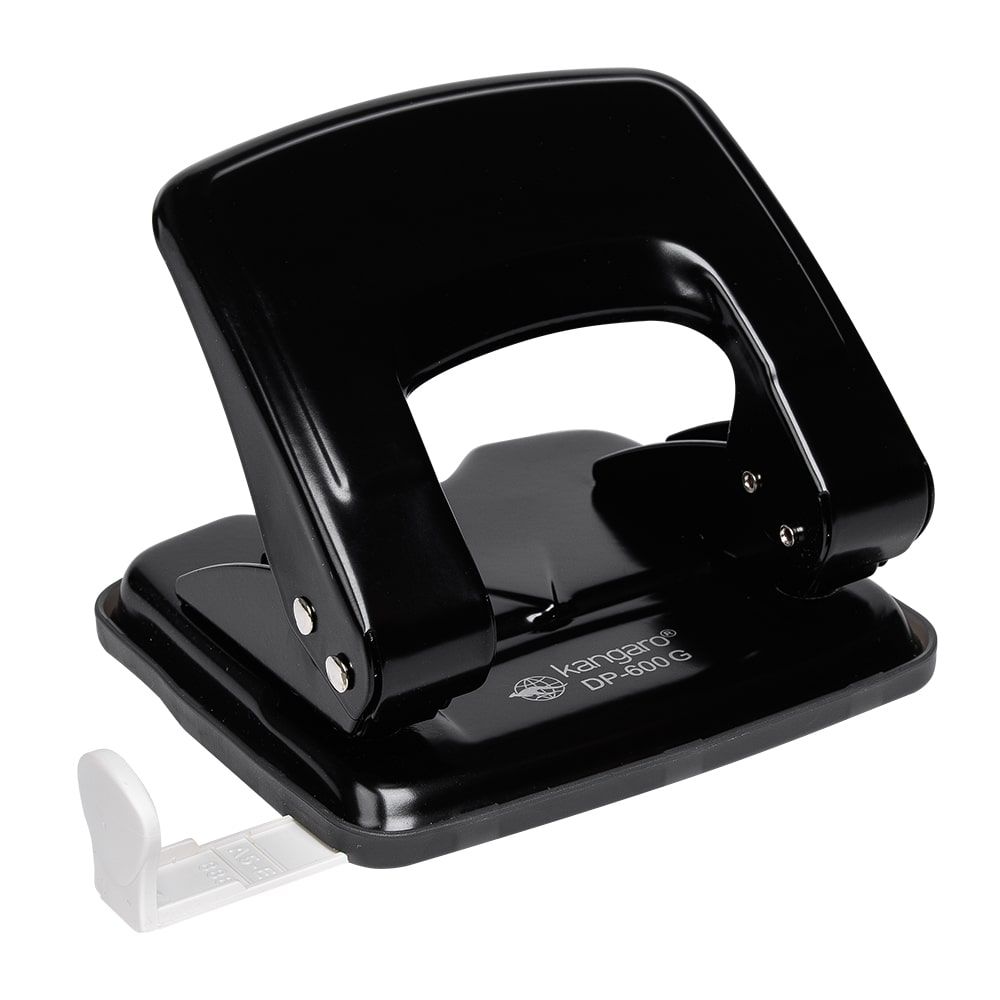 Дырокол Kangaro "DP-600G", 22 листа, черный