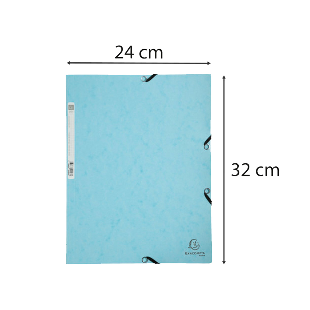 Папка на резинках "Aquarel", А4, 15 мм, картон, голубой - 4