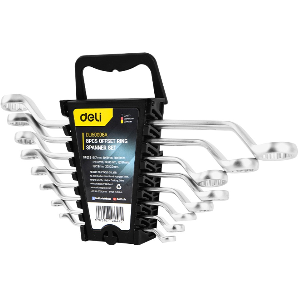 Набор накидных ключей "Deli" EDL150008A, 8 предметов, серебристый
