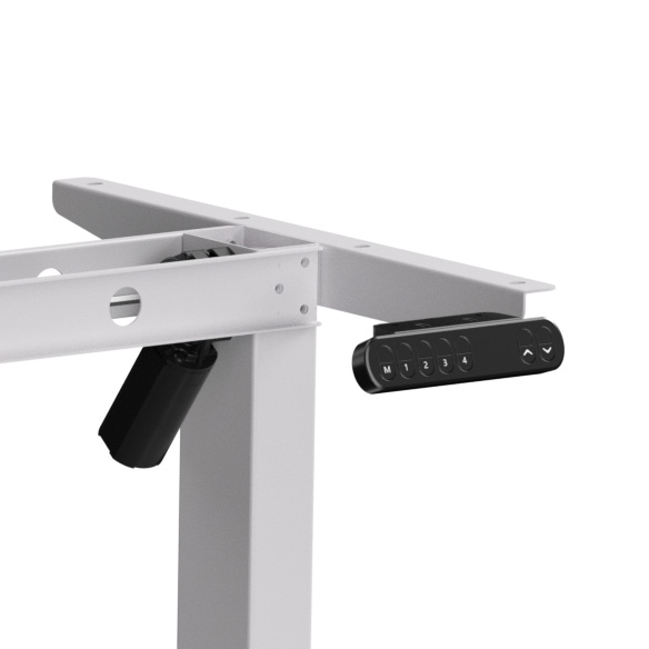Стол с электроприводом WellDesk Basic 1200x675х18 белый/дуб стирлинг (9191460+9197777) - 5