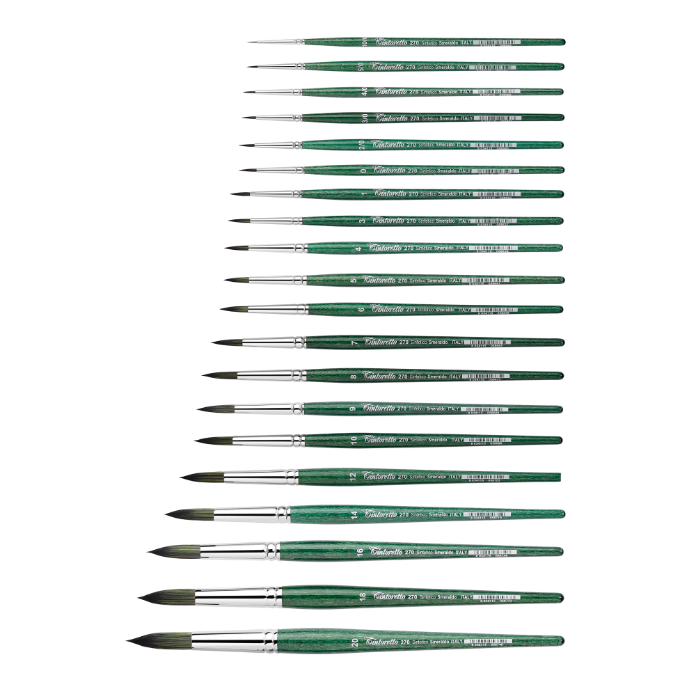 Кисть для рисования "Tintoretto Emerald", синтетика, круглая, №6 - 2