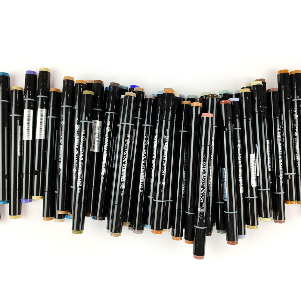 Маркер перманентный двусторонний "Sketchmarker Brush", B54 синий зенит - 4
