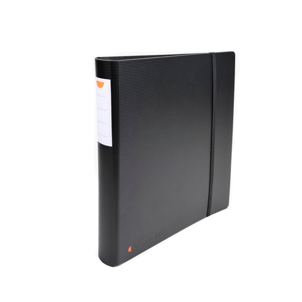 Папка на кольцах с блокнотом "Exactive", 4 кольца, черный