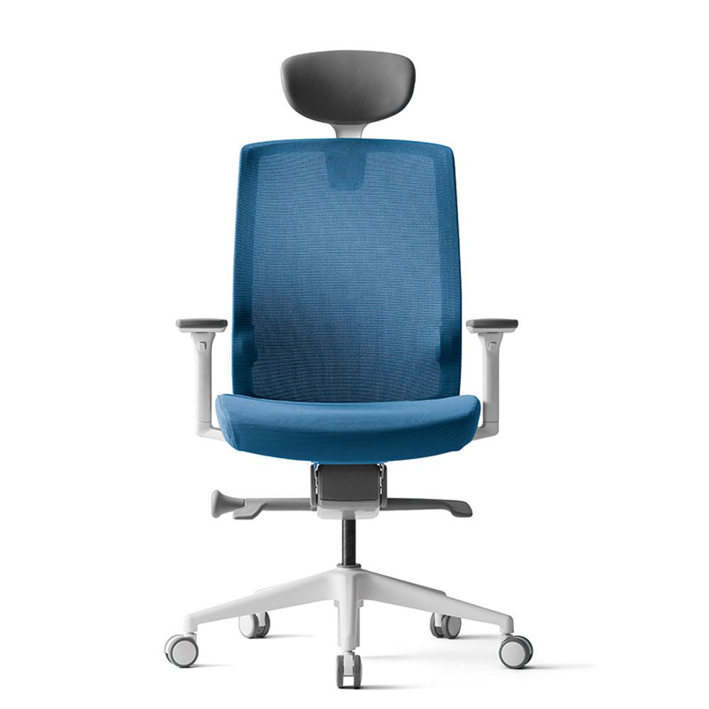 Кресло для руководителя BESTUHL J1, сетка, ткань, пластик, голубой  - 2