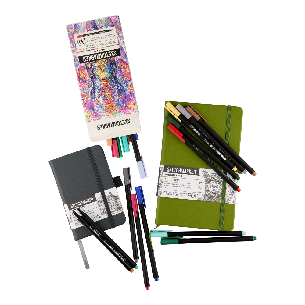 Ручка капиллярная "Sketchmarker Artist fine pen Studio", 24 шт - 3