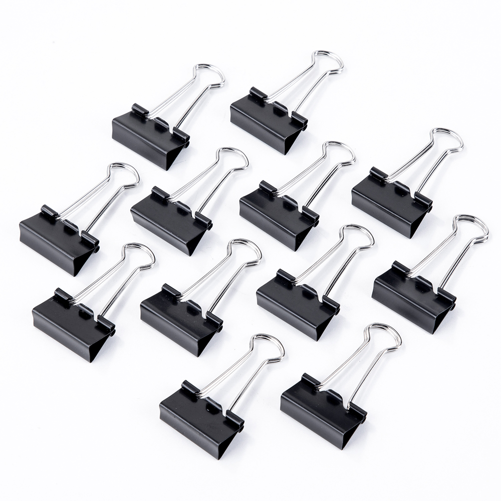 Зажим для бумаг "Deli", 19 мм, черный - 2