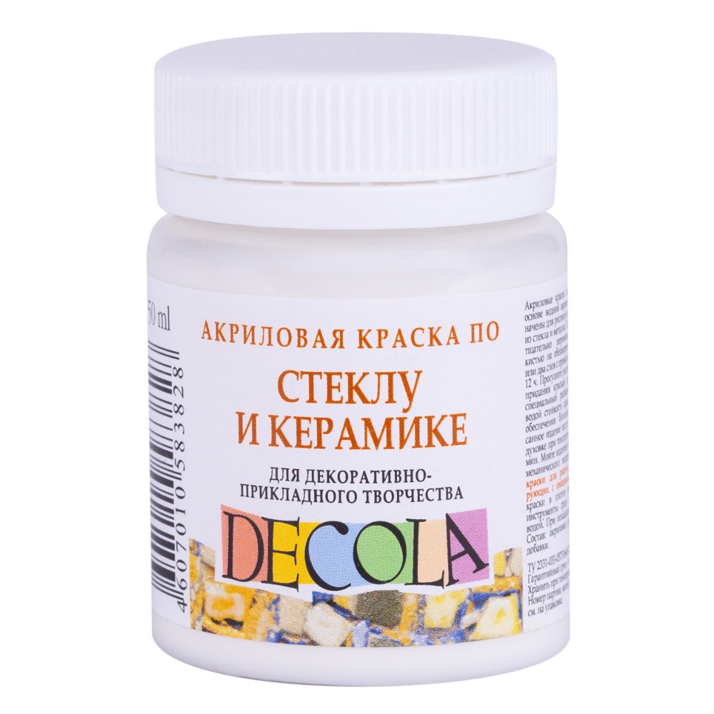 Краска акриловая по стеклу и керамике "Декола"