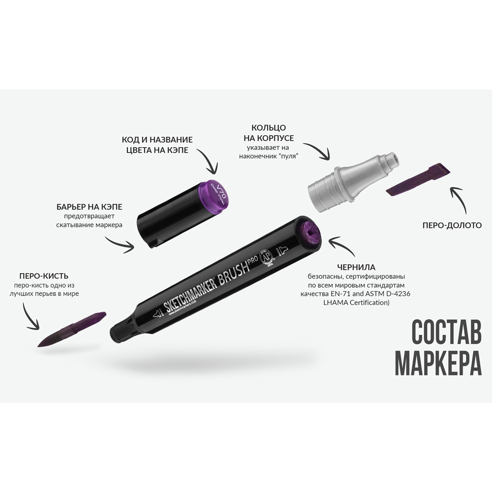 Маркер перманентный двусторонний "Sketchmarker Brush", Y22 земля - 7
