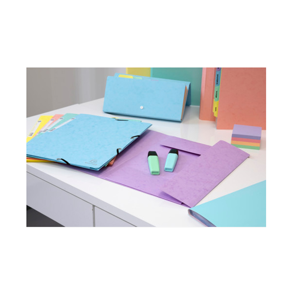 Папка на резинках "Aquarel", А4, 15 мм, картон, голубой - 5