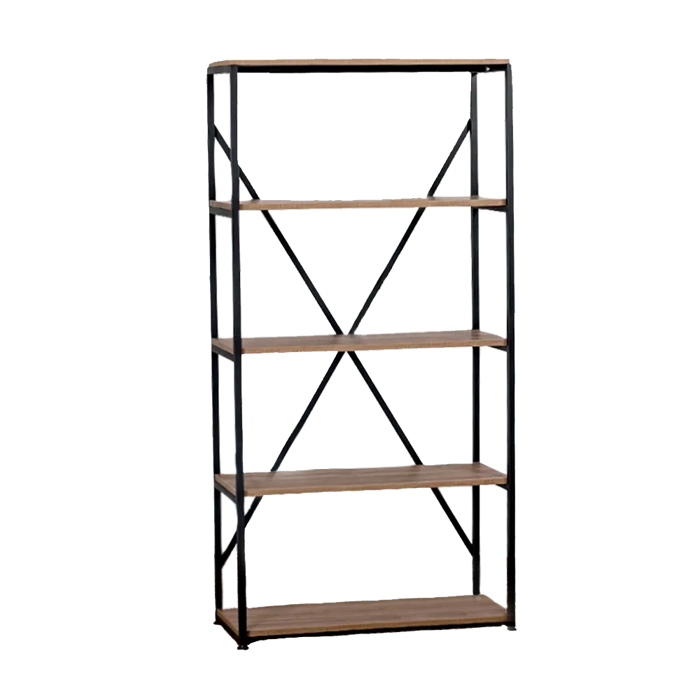 Стеллаж "Loft CH-1", 800х350х1620 мм, черный, табачный крафт