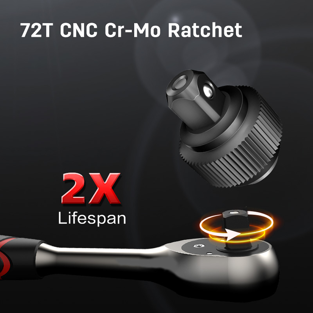 Набор инструмента Deli RS EDQ45100, 1/4", 1/2", 100 шт. - 6