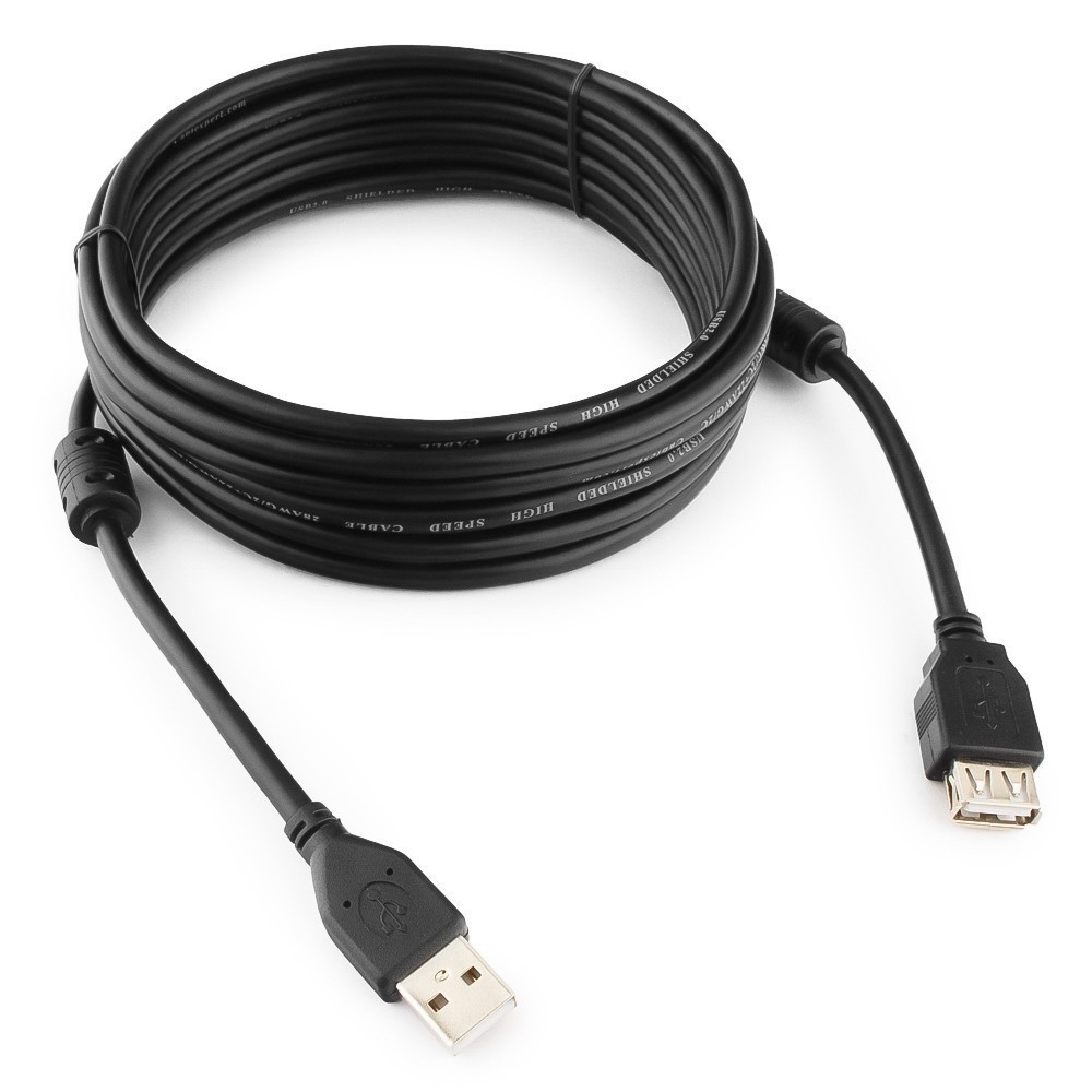 Кабель-удлинитель Cablexpert CCF2-USB2-AMAF-6 USB2.0 AM/AF, 1.8м, черный