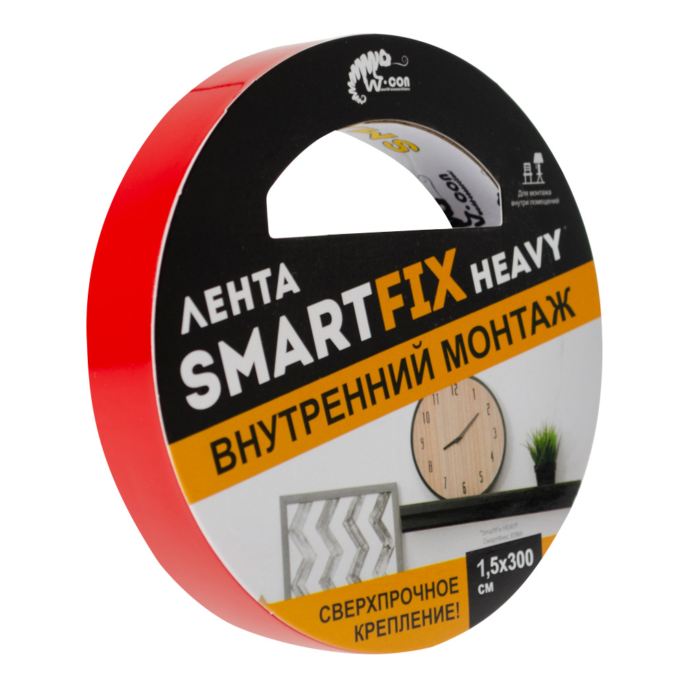 Лента клейкая двусторонняя 15 мм x 3 м SmartFix Heavy SFV1530T