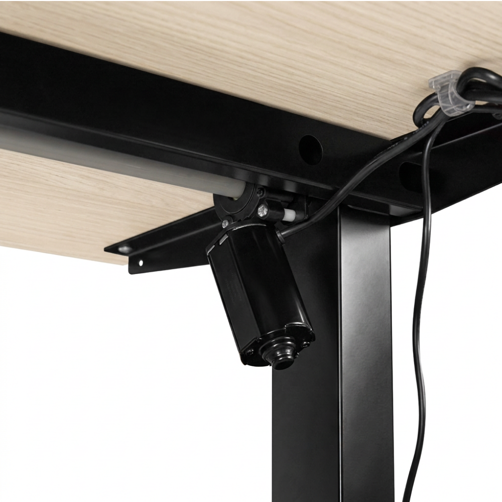 Стол с электроприводом двухмоторный Fit Focus Space Dual (720-1200 мм), черный/Акация Лэйклэнд светлая (регулируемый по высоте каркас арт. 9220296 и столешница арт. 9072453) - 6