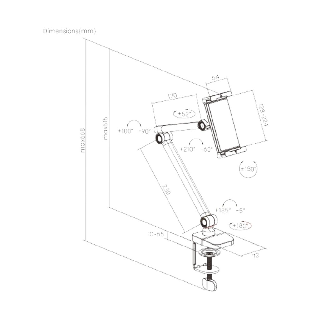 Крепление для планшета (смартфона) Tablet Clamp, белый матовый - 10