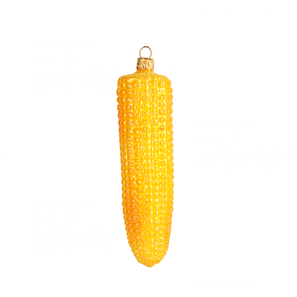 Украшение елочное "Corn", 12 см, стекло, желтый