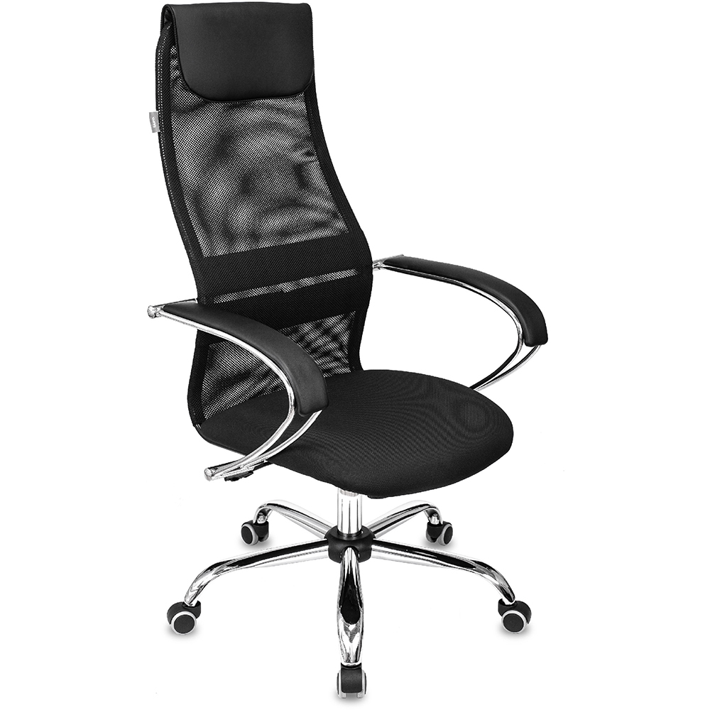 Кресло руководителя "Бюрократ CH-607SL TW-01 Neo Black", сетчатая ткань, хром, черный