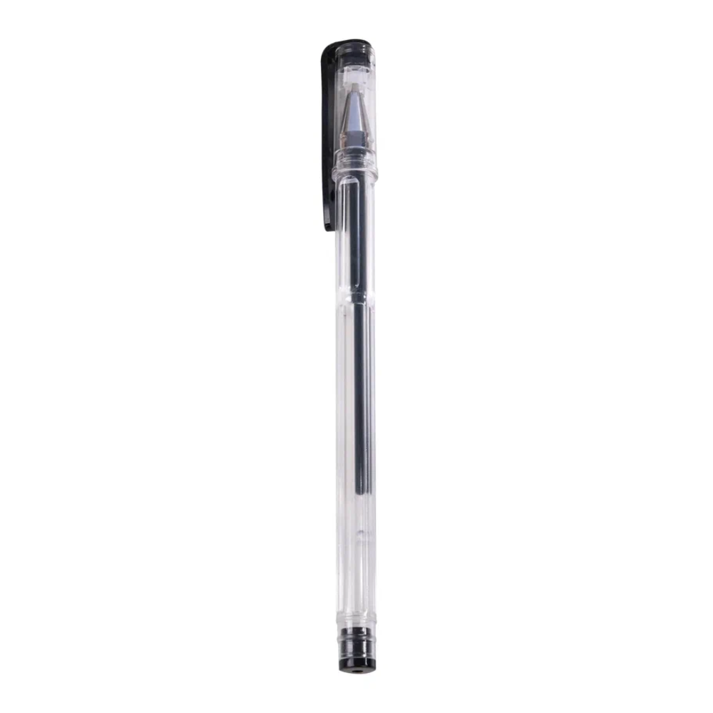 Ручка гелевая "Office Products", 0.5 мм, прозрачный, стерж. черный - 2