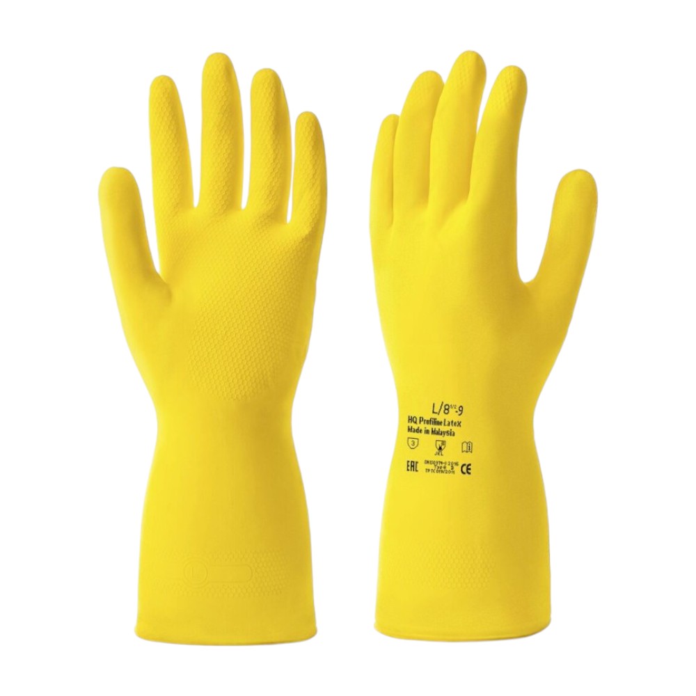 Перчатки латексные HQ Profiline, желтый