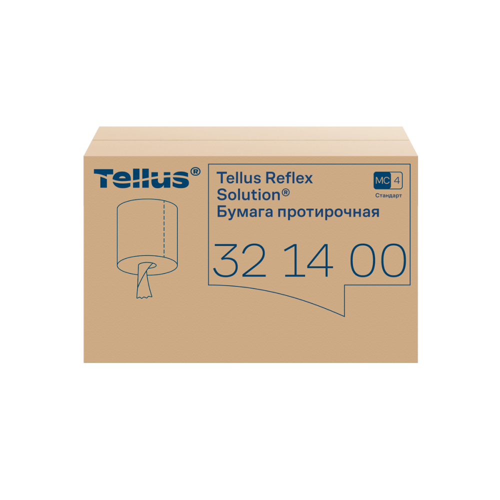 Протирочная бумага Tellus Reflex, Стандарт c центральной вытяжкой, 1 слой, 270 м, MC4 - 3