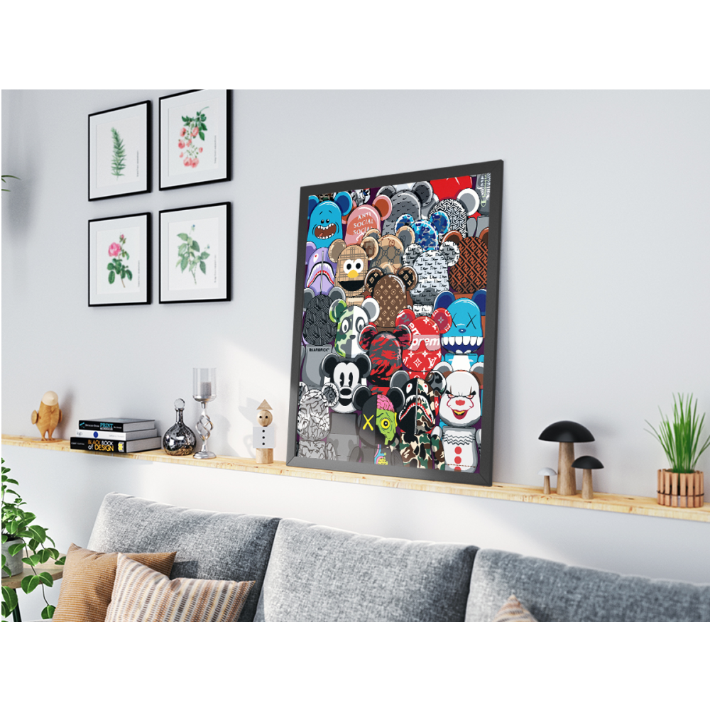 Картина по номерам "Bearbrick brands" - 2