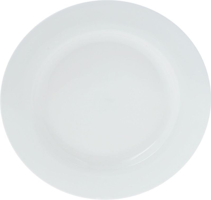 Тарелка обеденная, фарфор, белый