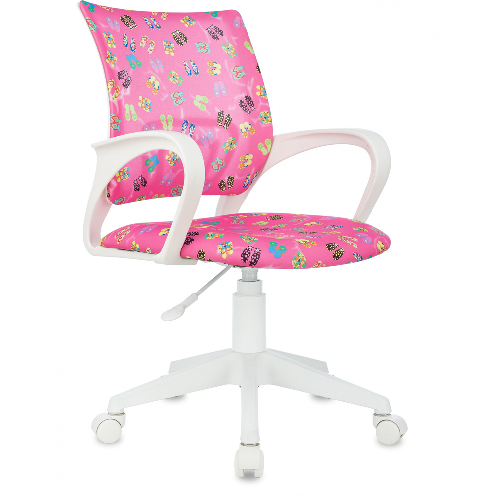 Кресло детское Бюрократ BUROKIDS 1W, ткань, пластик, розовые сланцы