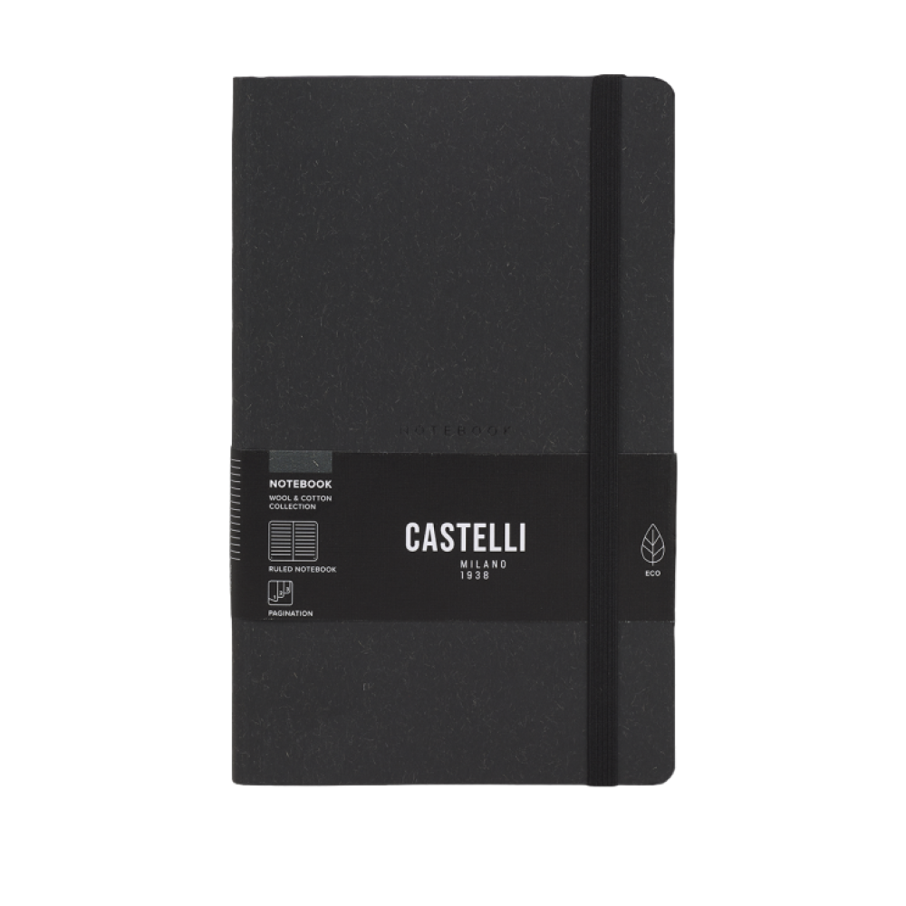 Блокнот "Wool & cotton", А5, 96 листов, линейка, черный