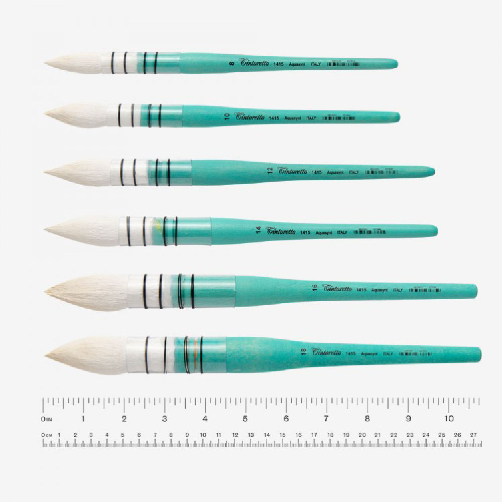 Кисть для рисования "Tintoretto Aquasynt", имитация козы, круглая, №8 - 2