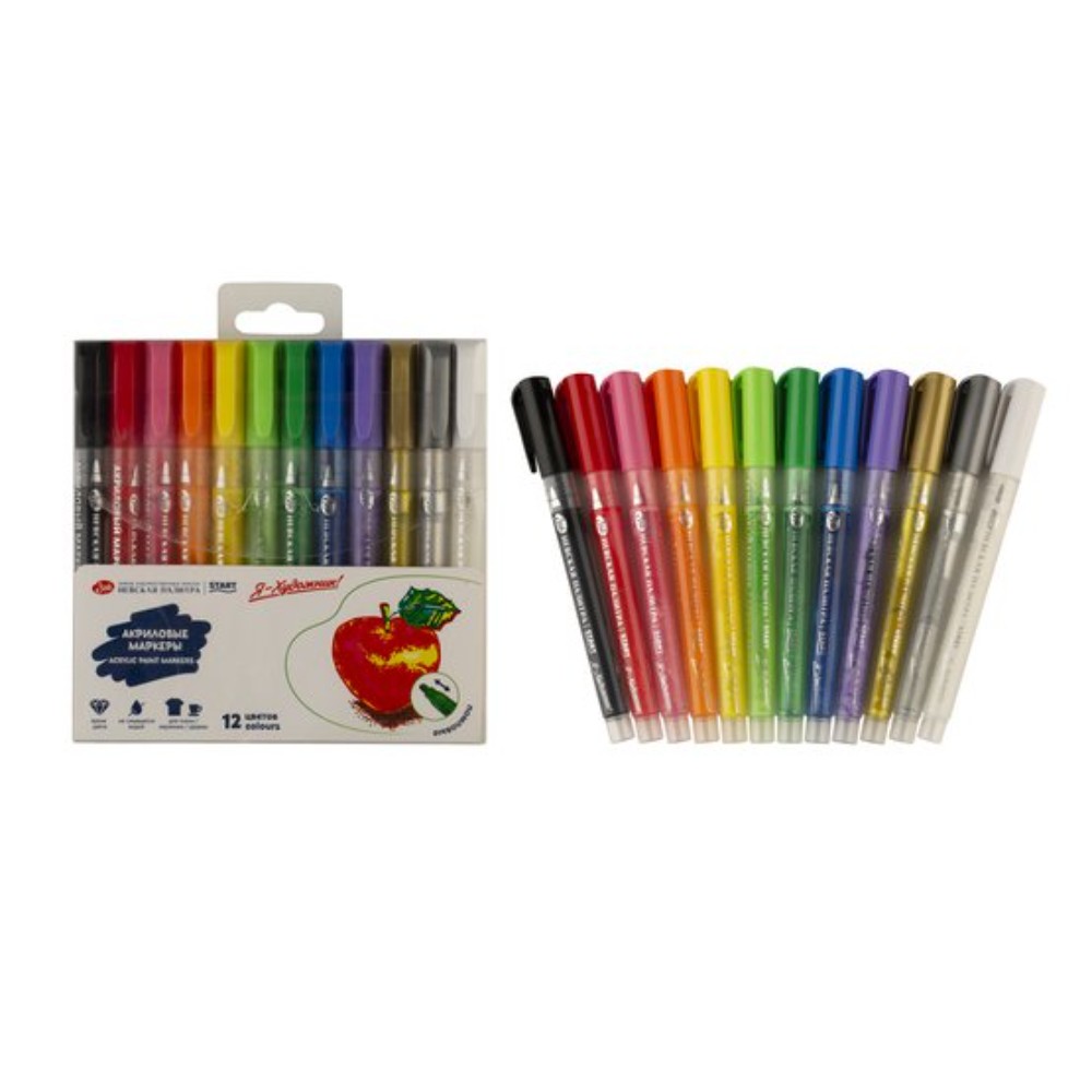 Маркеры акриловые "Я-Художник!", набор, 12 цветов - 2