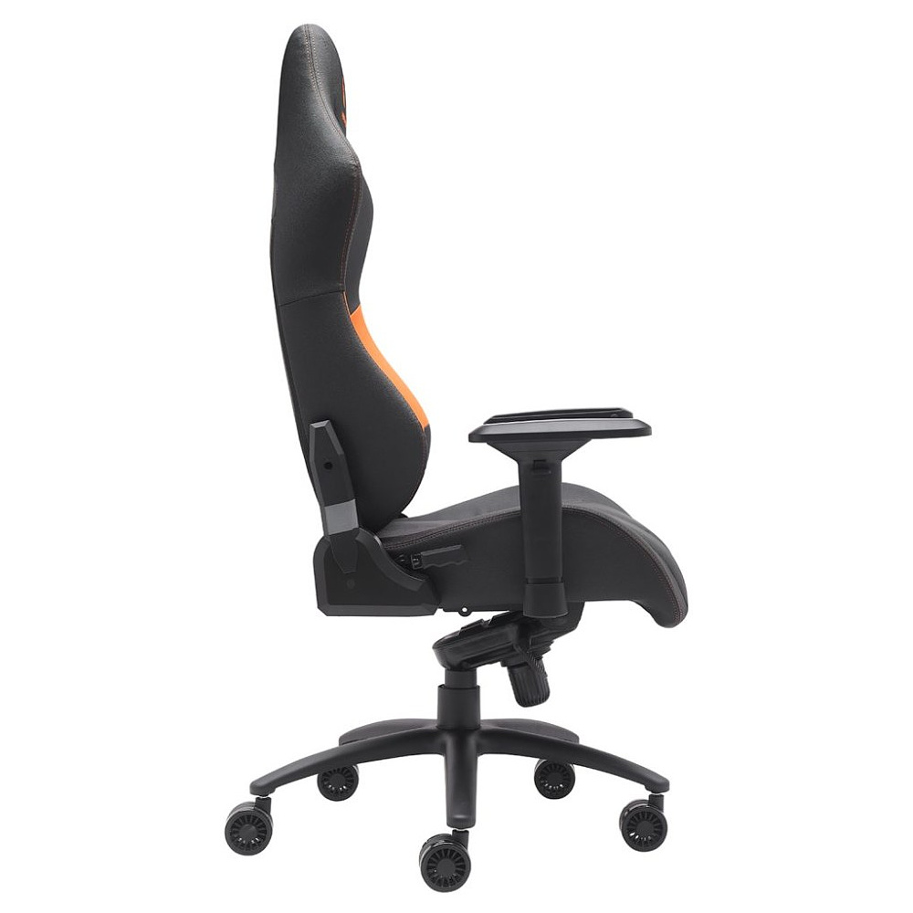 Кресло игровое EVERPROF "Jaguar", экокожа, металл, черный, оранжевый - 2