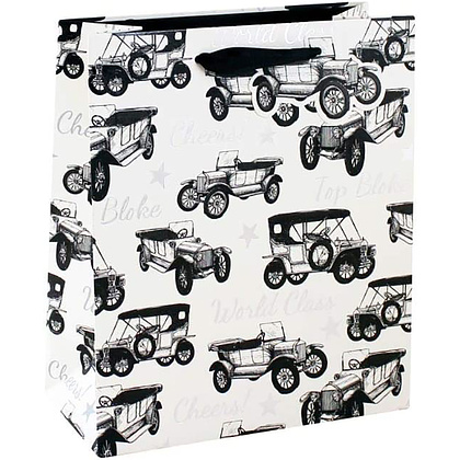 Пакет бумажный подарочный "Vintage car", 21.5x10.2x25.3 см 