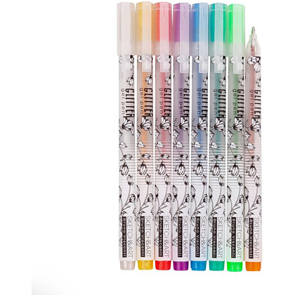 Набор гелевых ручек Sketch&Art "Uni Write. Glitter", 1 мм, блестки, 8 штук - 2