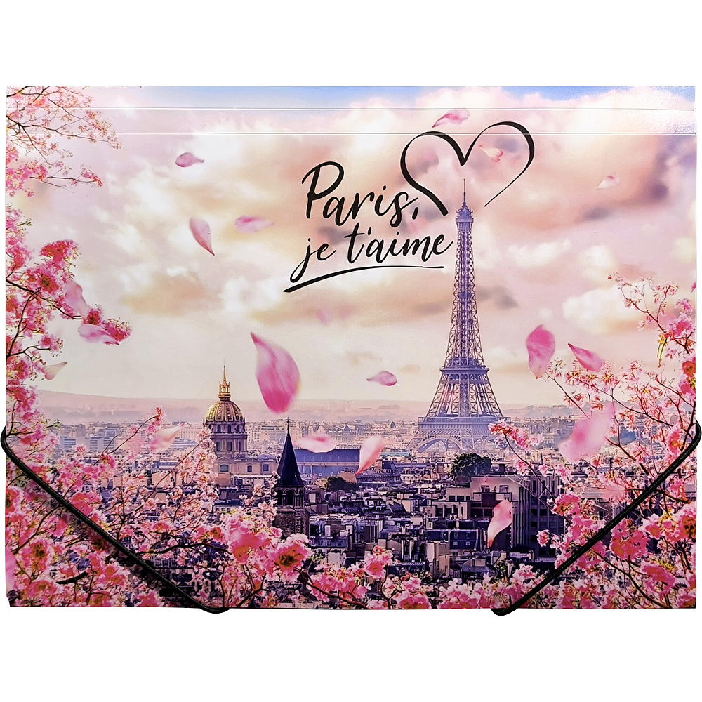 Папка на резинках "Take me to Paris", пластик, 15 мм