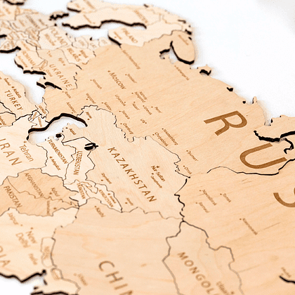 Декор на стену "Карта мира на английском языке" одноуровневый на стену, XXL 3195, натуральный, 100x181 см - 4