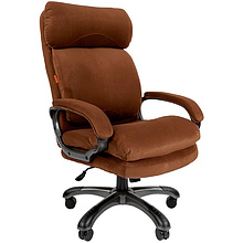 Кресло для руководителя "Chairman Home 505", велюр, пластик, коричневый