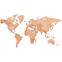 Пазл деревянный "Карта мира" многоуровневый на стену, ХL 3147